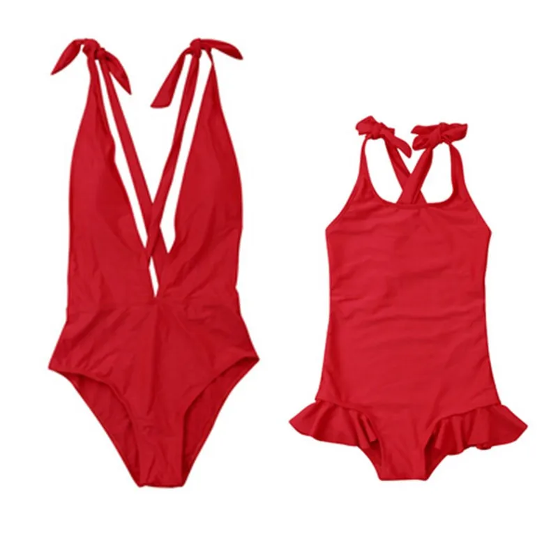 Bikini Sexy Para Madre E Hija Ropa A Juego Para Familia Traje De Ba O De Una Pieza Con Cuello