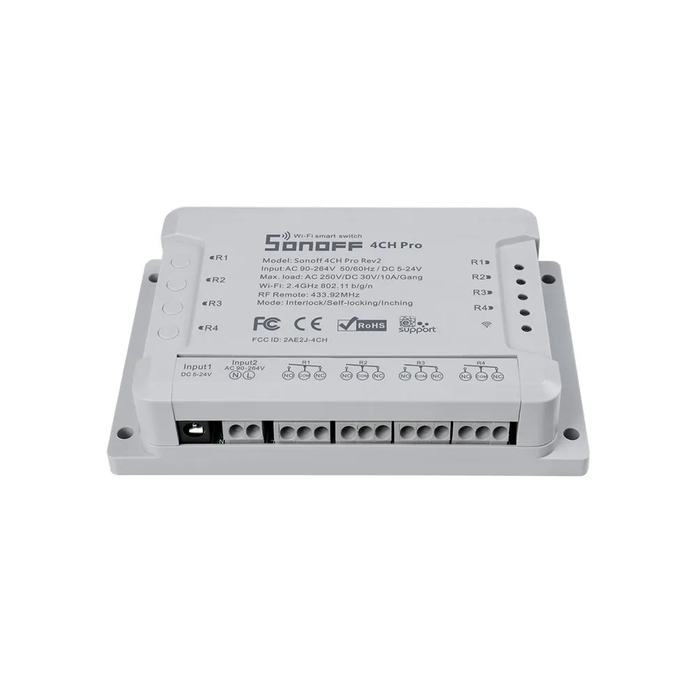 Factory Sonoff 4CH PRO R2 Smart Wifi Switch Universal type 4 gang 4 channel DIY automation domotic works with Alexa Google Home
Factory Sonoff 4CH PRO R2 Smart Wifi Switch Universal type 4 gang 4 channel DIY automation domotic works with Alexa Google Home