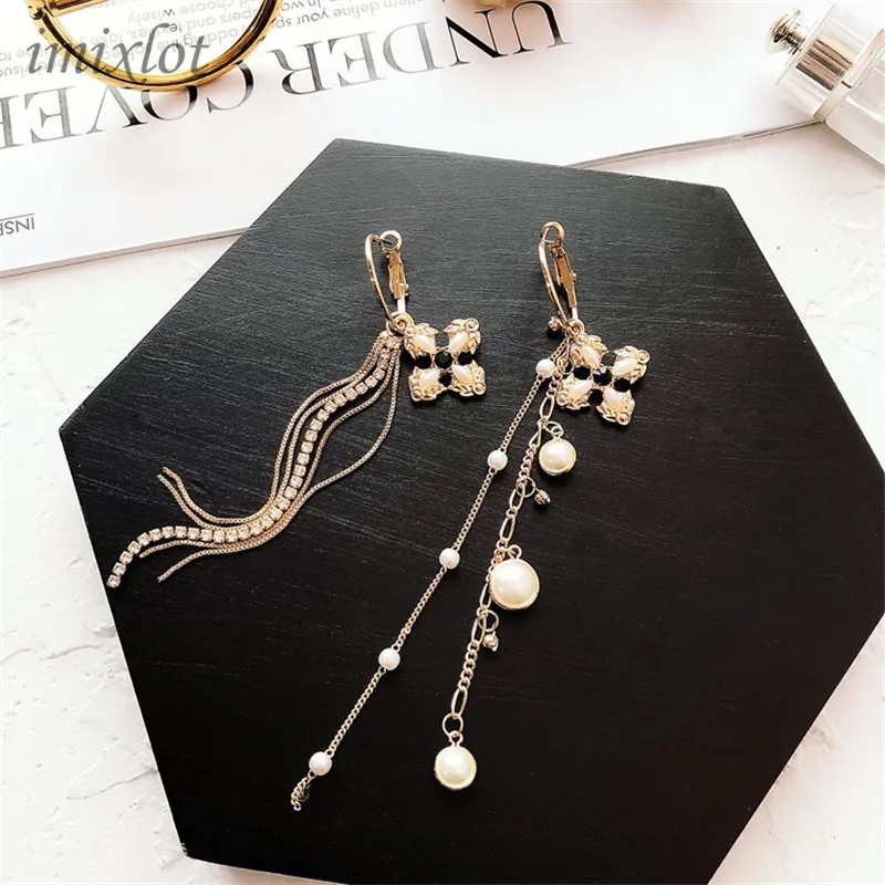 Luxury Asymmetric Long Pearl Tassel Cross Drop Dangle Earrings For Women Fashion Korean Jewelry Wedding Party Gifts
Luxury Asymmetric Long Pearl Tassel Cross Drop Dangle Earrings For Women Fashion Korean Jewelry Wedding Party Gifts