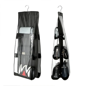 Foldable Wardrobe Closet Hanger Handbag Purse Storage Bag Dustproof 6 Pockets Hanging Books Organizer Transparent Double Sided
Foldable Wardrobe Closet Hanger Handbag Purse Storage Bag Dustproof 6 Pockets Hanging Books Organizer Transparent Double Sided