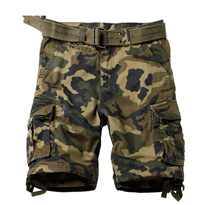 

Cargo Shorts Men Camouflage Many Pockets Military Style Blue Camo Shorts Tactical Breeches Men Summer Short Trouser Male Bermuda