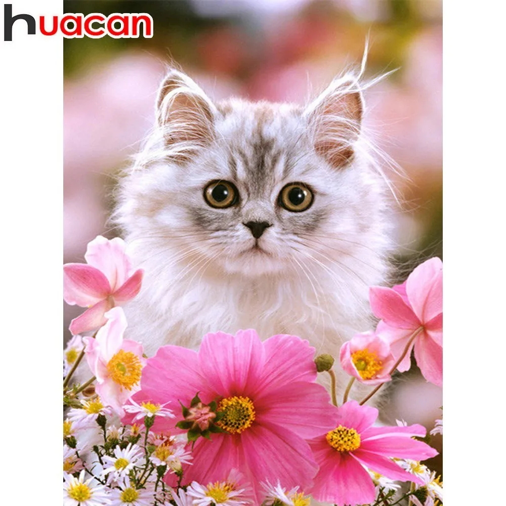 HUACAN Diamond Painting Full Square Cat Mosaic Flower Diamond Embroidery Animal Picture Of Rhinestone Decoration Home
HUACAN Diamond Painting Full Square Cat Mosaic Flower Diamond Embroidery Animal Picture Of Rhinestone Decoration Home
