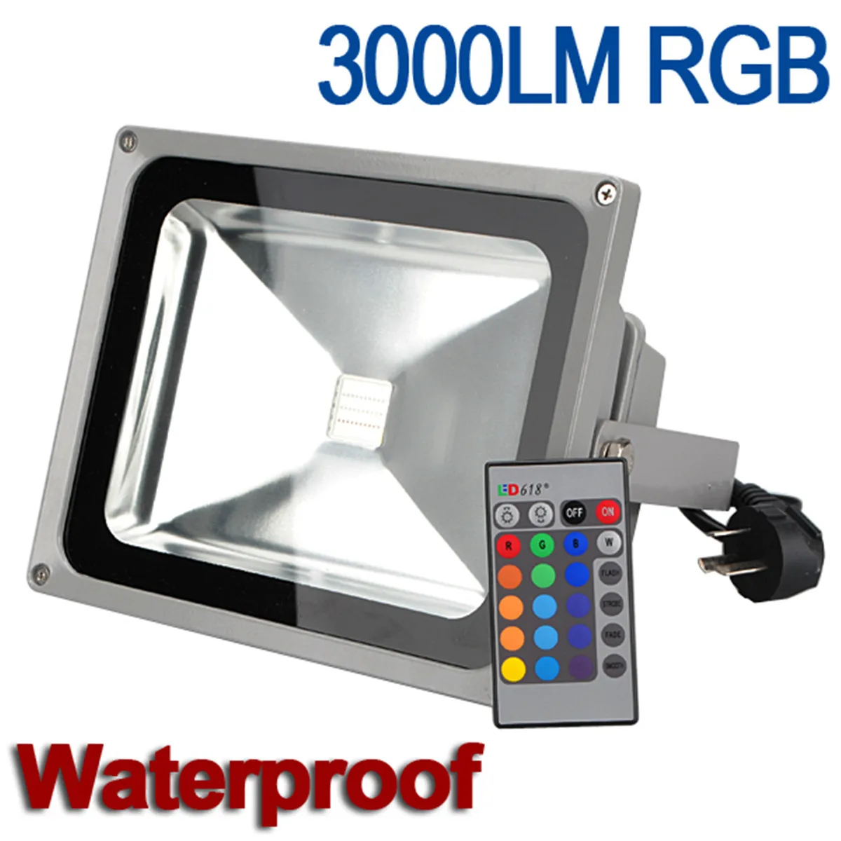 

Waterproof RGB Color RC LED Flood Light Led Spotlight 30W 3000LM Outdoor Lighting Landscape Lighting With Remote Control AU plug