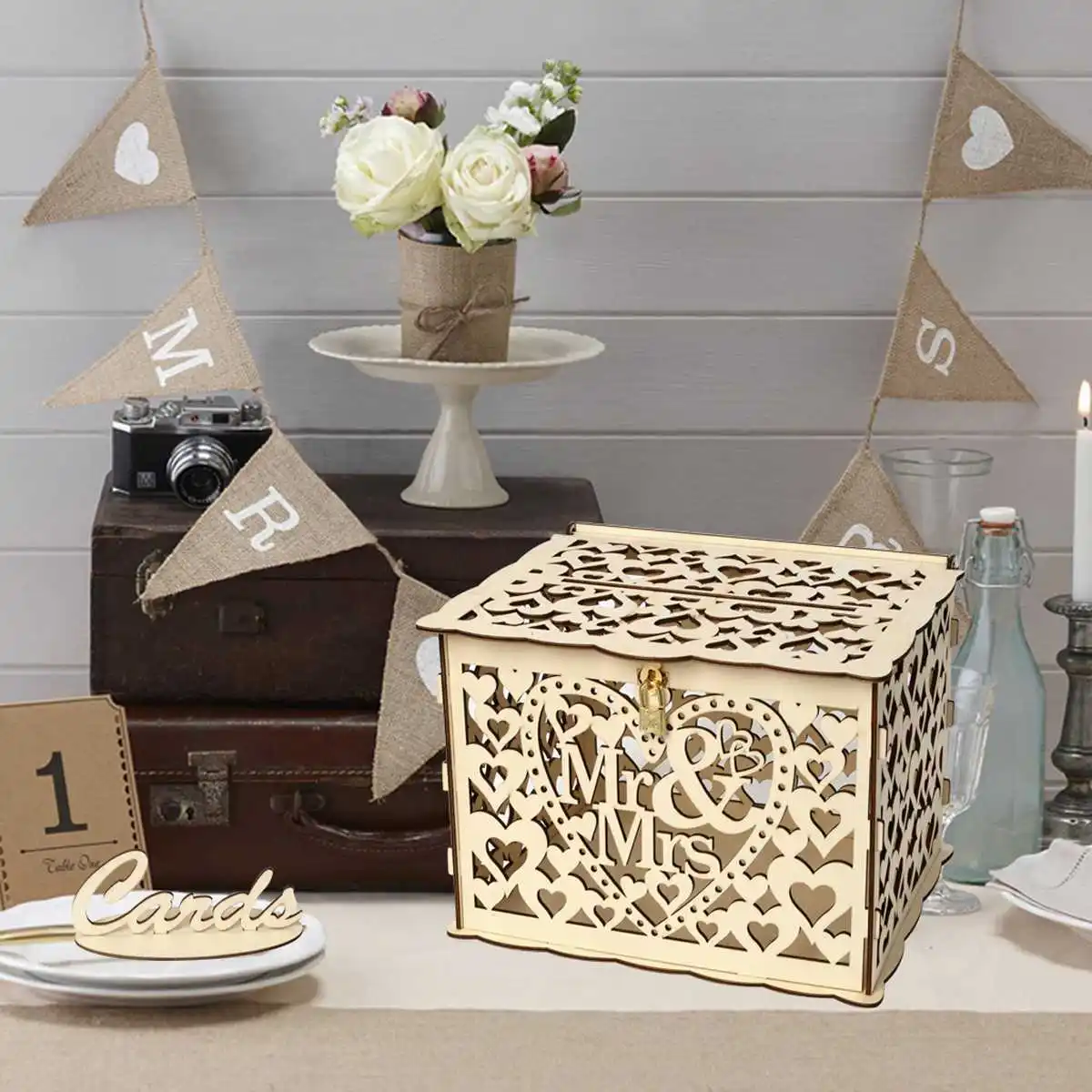 DIY Wedding Gift Card Box Wooden Money Box With Lock Romantic Wedding Decoration Supplies For Birthday Party DIY Card Box
DIY Wedding Gift Card Box Wooden Money Box With Lock Romantic Wedding Decoration Supplies For Birthday Party DIY Card Box