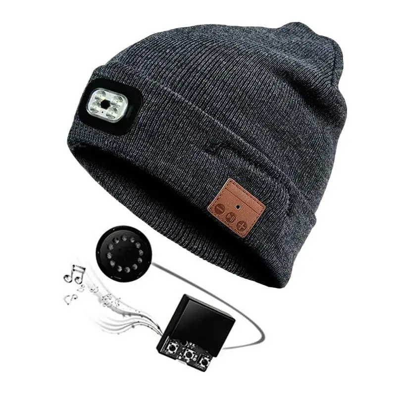 New Design Earphone Wireless Bluetooth Headset Cap LED Light 40m Ultra Far Illumination Distance Knitted Hat With Headphone
New Design Earphone Wireless Bluetooth Headset Cap LED Light 40m Ultra Far Illumination Distance Knitted Hat With Headphone