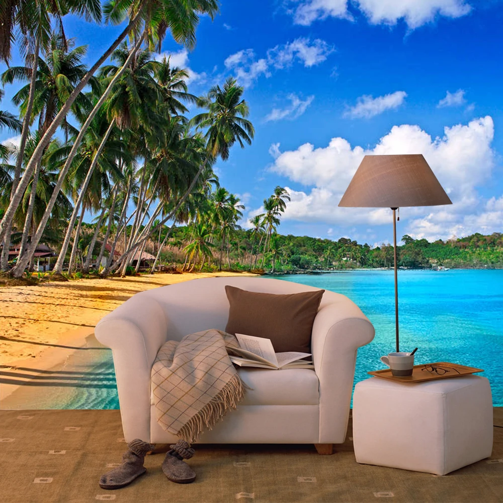 Пользовательские 3D фото обои HD Maldives море пляж природный пейзаж Фотография