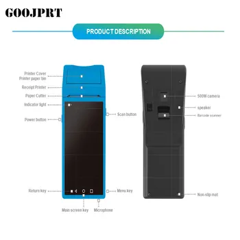 POS Terminal PDA With Wireless Bluetooth& Wifi Android System with Thermal Printer Built-in and Barcode Scanner
POS Terminal PDA With Wireless Bluetooth& Wifi Android System with Thermal Printer Built-in and Barcode Scanner