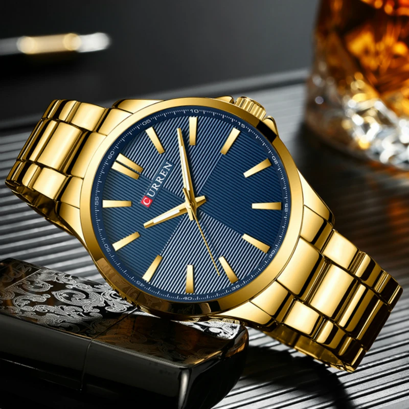 Luxury Men Watches Top Brand Gold Stainless Steel Band CURREN Quartz Watch Mens Waterproof Business Male Clock Relogio Masculino
Luxury Men Watches Top Brand Gold Stainless Steel Band CURREN Quartz Watch Mens Waterproof Business Male Clock Relogio Masculino