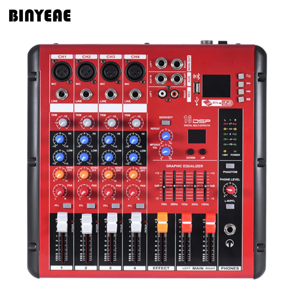 4 Channel Mini Table de Mixage, Mixer with USB Bluetooth Control, XLR/6.3 MM Plug-in for DJ Sound SMR401
4 Channel Mini Table de Mixage, Mixer with USB Bluetooth Control, XLR/6.3 MM Plug-in for DJ Sound SMR401