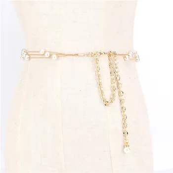 New Pattern Belts For Women Chain Stretchy Strap Elegant Waist Belt Luxury Pearl Female Thin Waistband Ceinture Femme
New Pattern Belts For Women Chain Stretchy Strap Elegant Waist Belt Luxury Pearl Female Thin Waistband Ceinture Femme