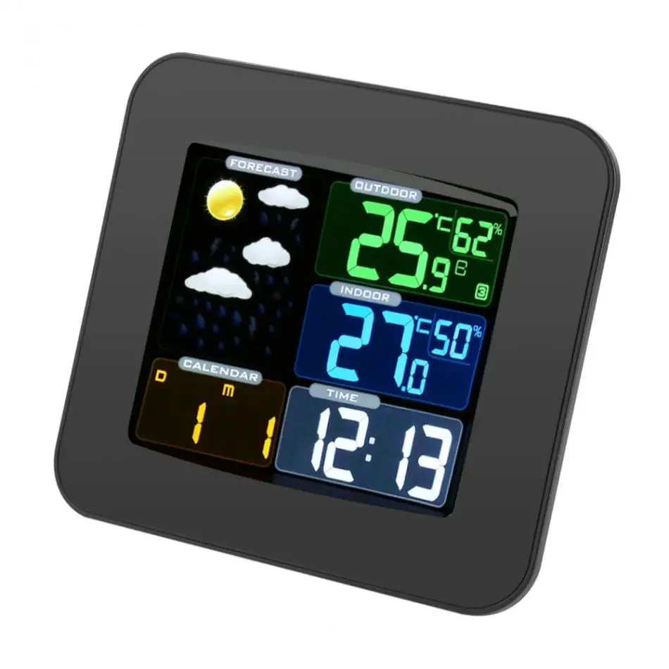COLOR Wireless Weather Station With Forecast Temperature Humidity EU Plug Alarm and Snooze Thermometer Hygrometer Clock New Tool
COLOR Wireless Weather Station With Forecast Temperature Humidity EU Plug Alarm and Snooze Thermometer Hygrometer Clock New Tool