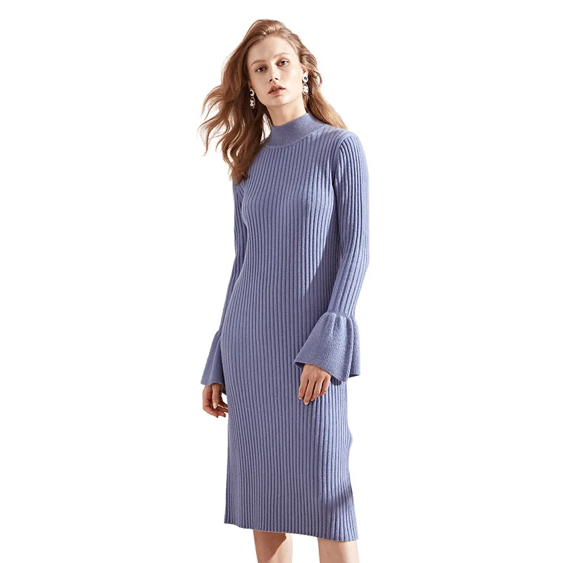 Wool Knitting dress back vent 2018 Autumn And Winter slim thin butterfly sleeve knitted dress women winter 6209
Wool Knitting dress back vent 2018 Autumn And Winter slim thin butterfly sleeve knitted dress women winter 6209