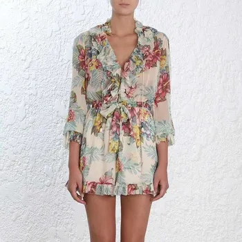 2019 Summer Women Boho Floral Print Romper V-Neck Tassle Sashes Ruffles Playsuit Beach Flare Sleeve Chiffon Jumpsuit
2019 Summer Women Boho Floral Print Romper V-Neck Tassle Sashes Ruffles Playsuit Beach Flare Sleeve Chiffon Jumpsuit