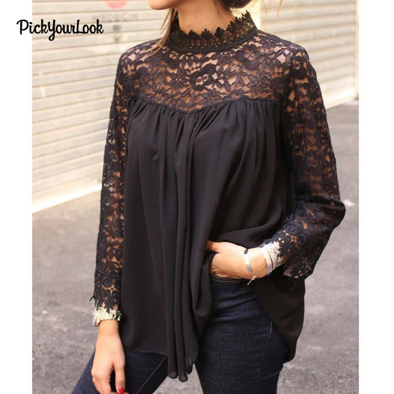 PickyourLook Lace Womens Tops and Blouses Shirts Women Lace Blouse femme Long Sleeve Ladies Tops Patchwork Casual Shirt blusas
PickyourLook Lace Womens Tops and Blouses Shirts Women Lace Blouse femme Long Sleeve Ladies Tops Patchwork Casual Shirt blusas