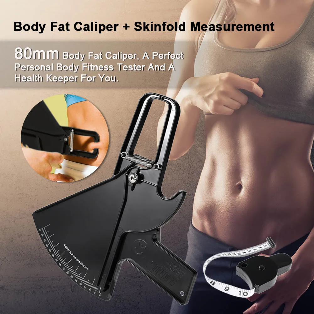 80mm Skinfold Body Fat Caliper Set Slimming Measure Tool Body Fat Tester Body Skinfold Measurement Tool Women with Measure Tape
80mm Skinfold Body Fat Caliper Set Slimming Measure Tool Body Fat Tester Body Skinfold Measurement Tool Women with Measure Tape