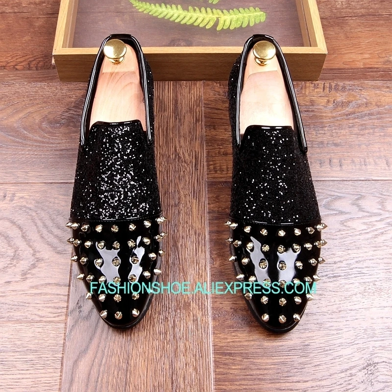 Rivets Loafers Flat heel Leather Glitter Fashion hot Mens Oxfords Wedding Party Shoes Hot
Rivets Loafers Flat heel Leather Glitter Fashion hot Mens Oxfords Wedding Party Shoes Hot