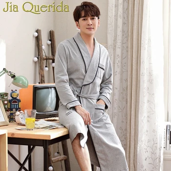 J&Q Kimono Men 2019 New Rede De Dormir Cotton Bathrobes Elegant Sleepwear Solid Color 100% Pure Cotton Brand Pajama Robe For Men
J&Q Kimono Men 2019 New Rede De Dormir Cotton Bathrobes Elegant Sleepwear Solid Color 100% Pure Cotton Brand Pajama Robe For Men