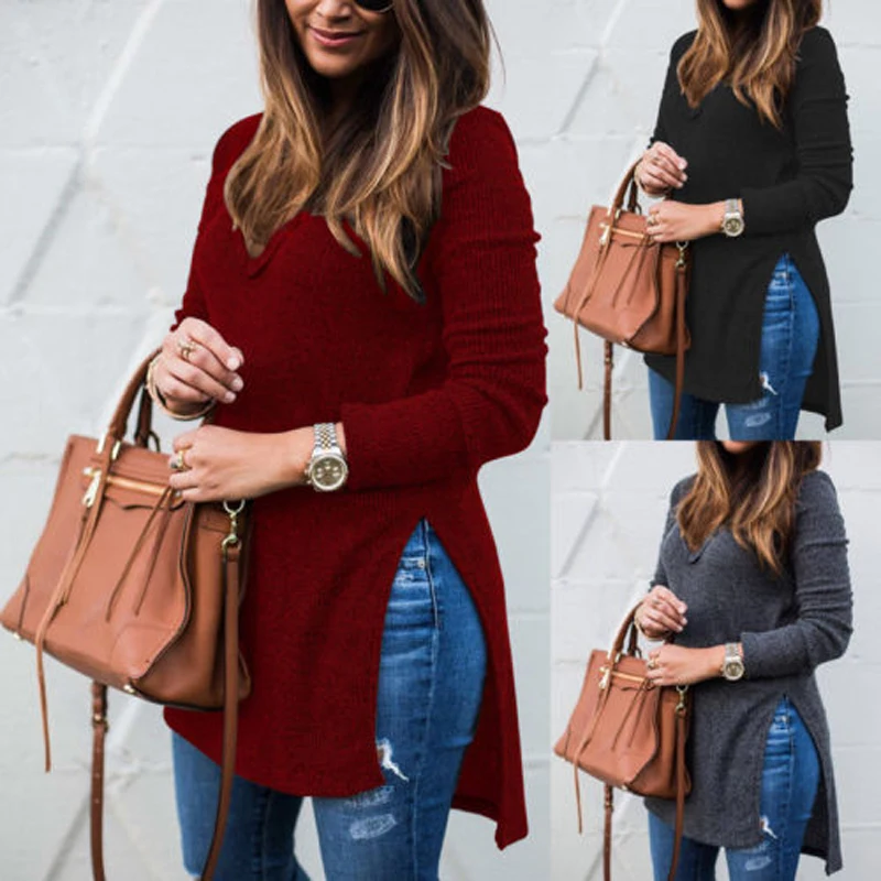 2018 Brand New Fashion Top Women Sexy Ladies Long Sleeve Loose V-Neck Casual Solid Black Shirt Summer Tops Red T-Shirt
2018 Brand New Fashion Top Women Sexy Ladies Long Sleeve Loose V-Neck Casual Solid Black Shirt Summer Tops Red T-Shirt