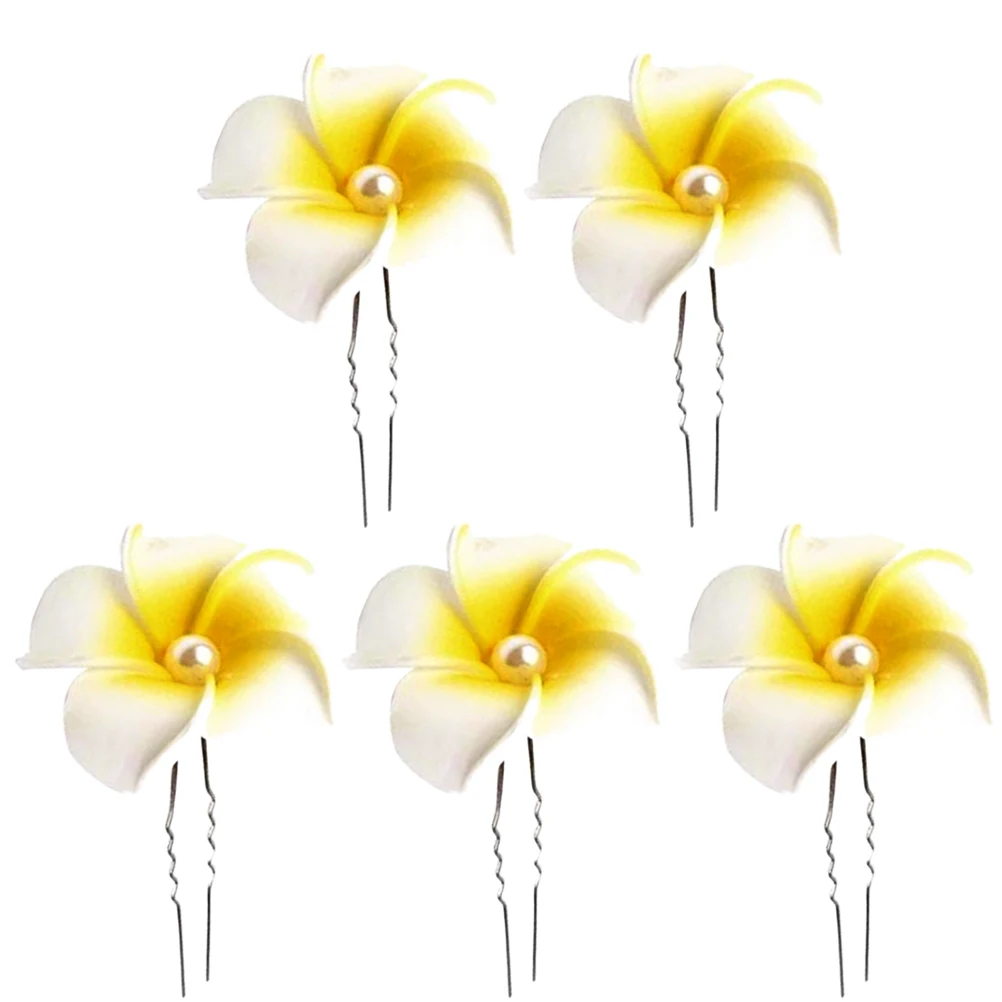 5 Pcs U-shaped Plumeria Flower 4.5CM Barrette Hair Clip Hawaiian Hairpins for Summer Picnic Beach Wedding Seaside Vacation
5 Pcs U-shaped Plumeria Flower 4.5CM Barrette Hair Clip Hawaiian Hairpins for Summer Picnic Beach Wedding Seaside Vacation