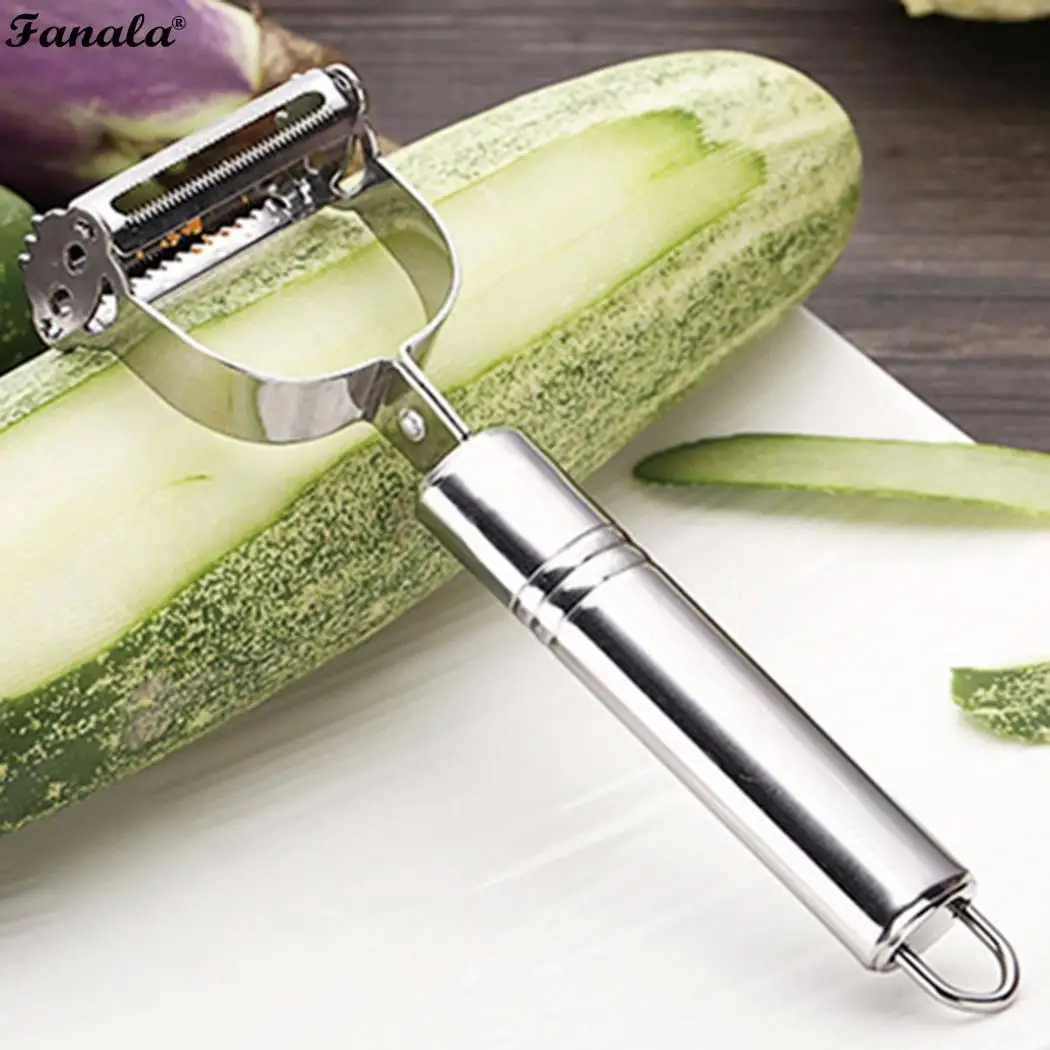 Multi-functional Durable Double Head Stainless Steel 50g Silver Geometric Fruit Vegetable Peelers | Дом и сад