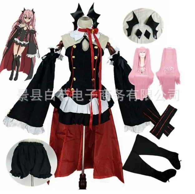 Anime Seraph of the end Cos Krul Tepes Cosplay Costume Lolita Dress Uniform Comic con Krul Tepes Outfit With Headwear Full Set
Anime Seraph of the end Cos Krul Tepes Cosplay Costume Lolita Dress Uniform Comic con Krul Tepes Outfit With Headwear Full Set