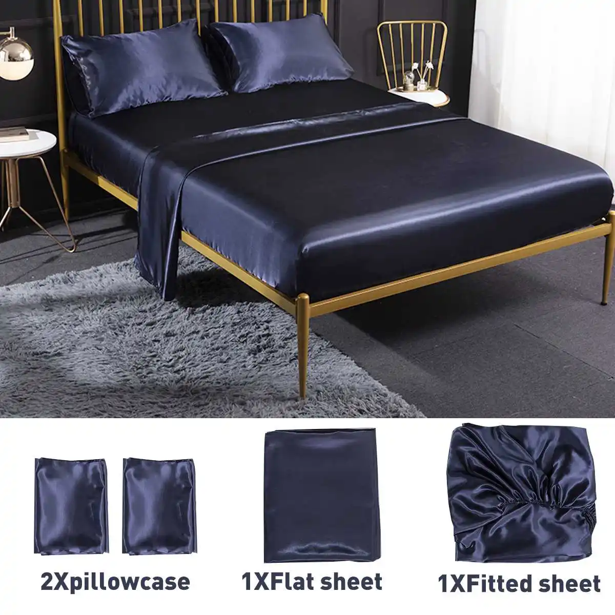 4Pcs/Set Romantic Soft Silk Satin Bedding Set Home Textile Bed Set Flat Sheet Fitted Sheet Pillowcase Twin/Full/Queen/King Size
4Pcs/Set Romantic Soft Silk Satin Bedding Set Home Textile Bed Set Flat Sheet Fitted Sheet Pillowcase Twin/Full/Queen/King Size