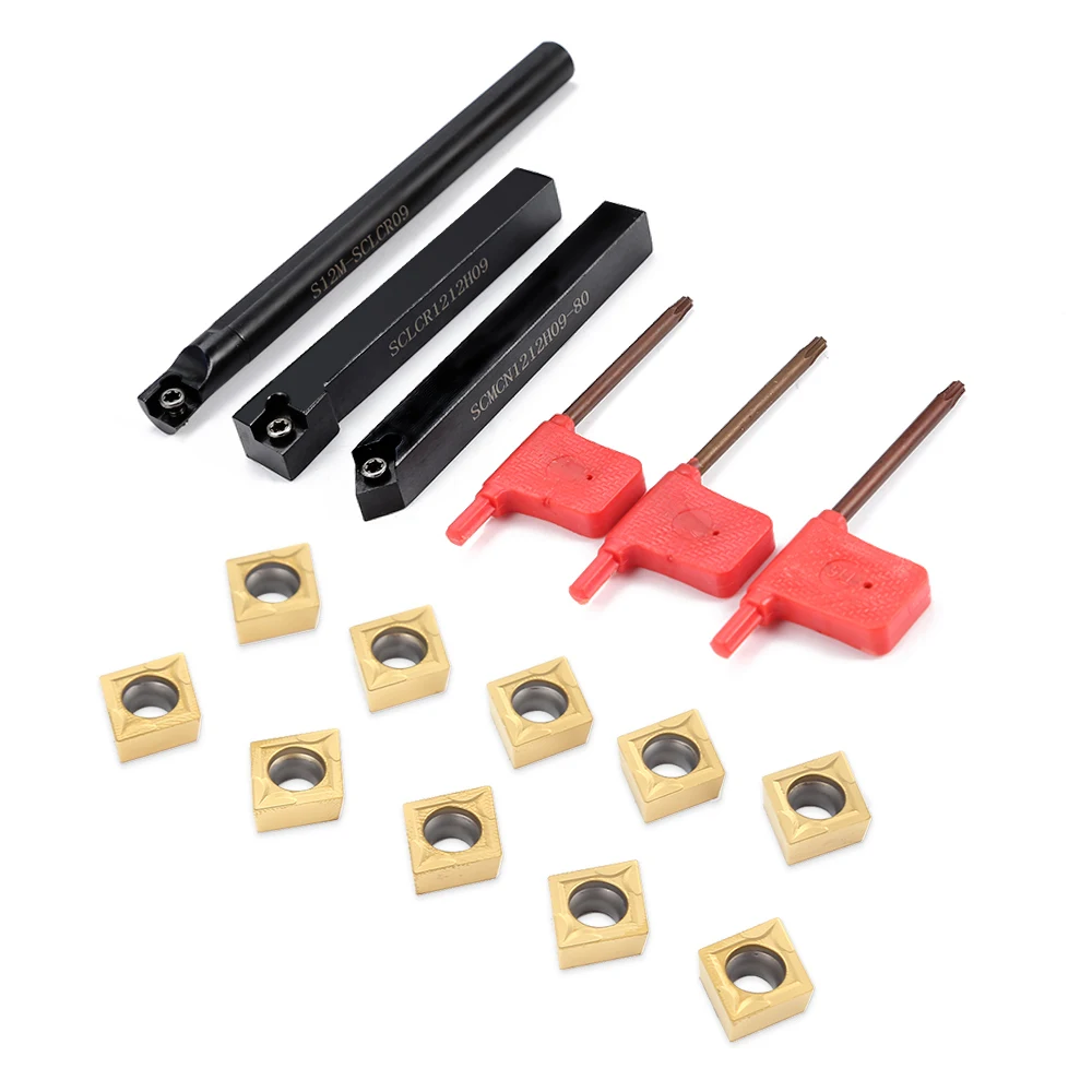 10pcs CCMT09T304 Carbide Inserts / DCMT070204 Carbide Inserts with 3pcs 12mm Lathe Boring Bar Turning Tool Holder
10pcs CCMT09T304 Carbide Inserts / DCMT070204 Carbide Inserts with 3pcs 12mm Lathe Boring Bar Turning Tool Holder