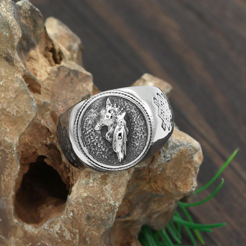Men 316L stainless steel norse Viking odin's wolf and raven vantage ring jewlery
Men 316L stainless steel norse Viking odin's wolf and raven vantage ring jewlery