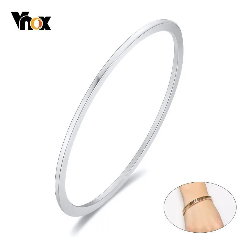 Vnox Classical Cuff Bangle Bracelets for Women High Polished Stainless Steel Thin pulseira feminina Dia 2.36"
Vnox Classical Cuff Bangle Bracelets for Women High Polished Stainless Steel Thin pulseira feminina Dia 2.36"