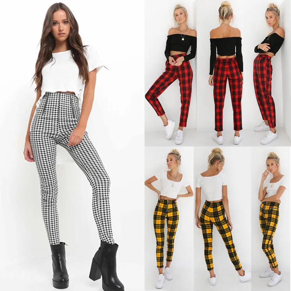 2019 Women High Waist Pants Elastic Zipper Striped Plaid Female Side Stripe Casual Skinny Trousers Pencil Pants Plus Size S-2XL
2019 Women High Waist Pants Elastic Zipper Striped Plaid Female Side Stripe Casual Skinny Trousers Pencil Pants Plus Size S-2XL
