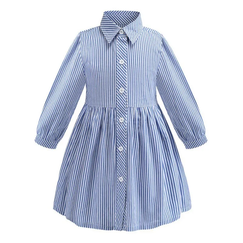 2019 New Girls Dress Long Sleeve Fall Winter Little Girl Dress Lapel Stripe Children Shirt Pure Cotton Girl Dress 3T-7T Year
2019 New Girls Dress Long Sleeve Fall Winter Little Girl Dress Lapel Stripe Children Shirt Pure Cotton Girl Dress 3T-7T Year