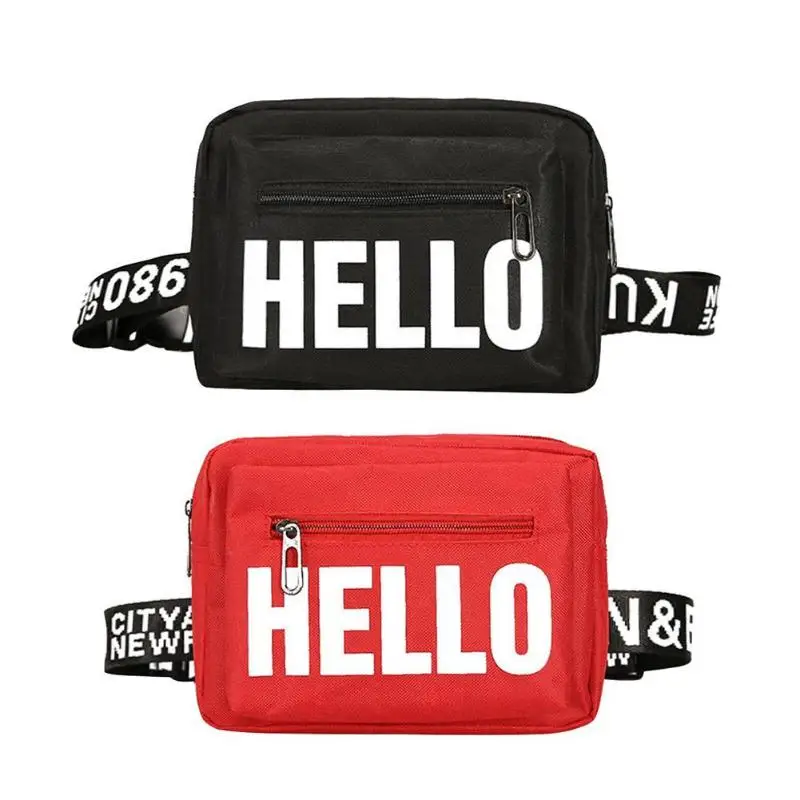 Fashion Women Shoulder Packs 2019 HELLO Letters Print Women Waist Pack High Fashion Female Canvas Fanny Pack Casual Belt Bag
Fashion Women Shoulder Packs 2019 HELLO Letters Print Women Waist Pack High Fashion Female Canvas Fanny Pack Casual Belt Bag