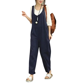 Women Casual Loose Solid O-Neck Sleeveless Jumpsuit Ladies Plus Size Pockets Dungarees Overalls Long Playsuit Harem Trousers N
Women Casual Loose Solid O-Neck Sleeveless Jumpsuit Ladies Plus Size Pockets Dungarees Overalls Long Playsuit Harem Trousers N