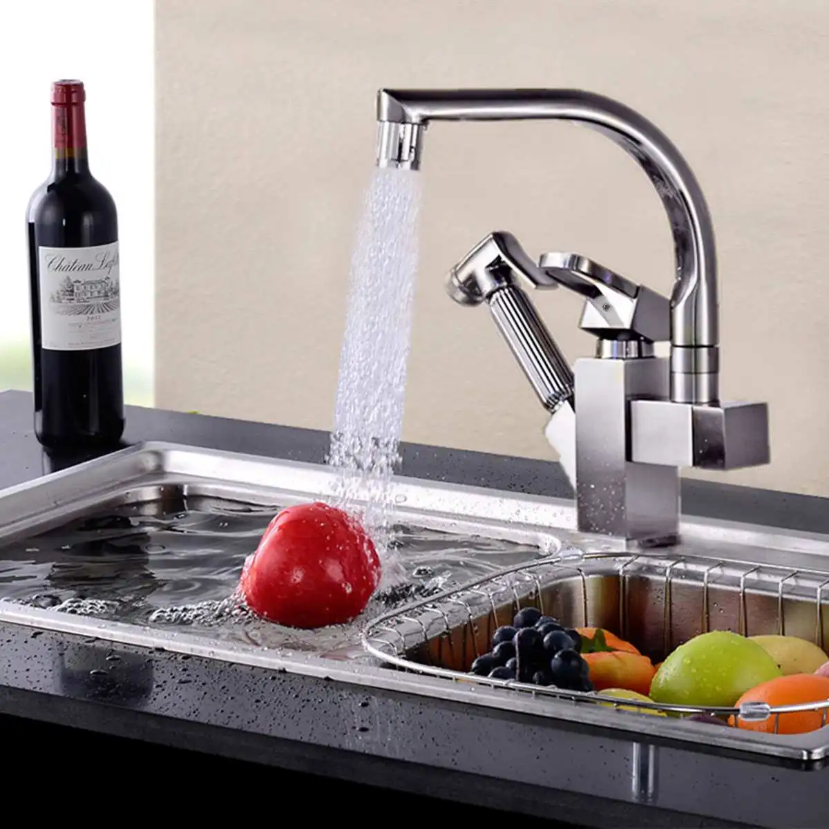 LED Light Kitchen Faucet Mixer Tap Single Handle Two Swivels Spouts Kitchen Hot Cold Water Tap Pull Out Flushing Spray Tap
LED Light Kitchen Faucet Mixer Tap Single Handle Two Swivels Spouts Kitchen Hot Cold Water Tap Pull Out Flushing Spray Tap