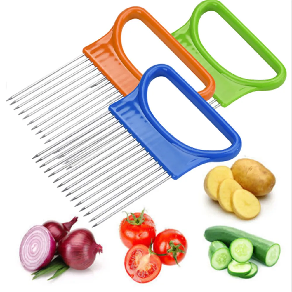 Kitchen Tools Tomato Onion Vegetables Slicer Cutting Aid Holder Guide Slicing Cutter Safe Fork Onion Slicer New Good Helper
Kitchen Tools Tomato Onion Vegetables Slicer Cutting Aid Holder Guide Slicing Cutter Safe Fork Onion Slicer New Good Helper