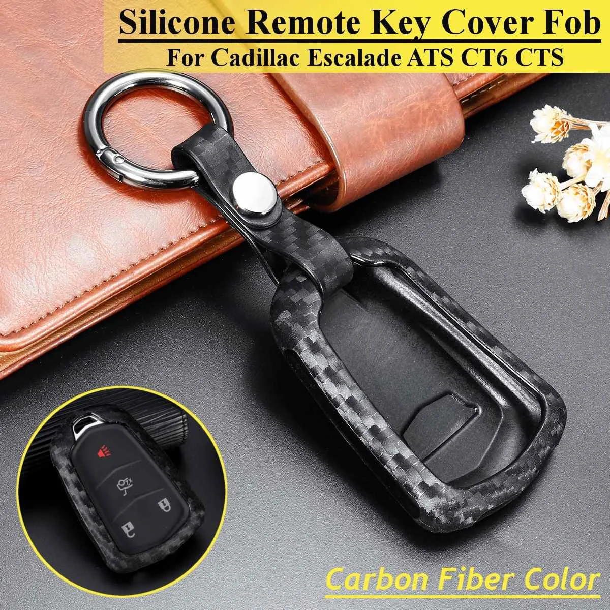 Carbon Fiber Pattern Silicone Car Remote Key Cover Case Fob Shell for Cadillac ATS CT6 CTS DTS XT5 Escalade ESV SRX XTS 2011-16
Carbon Fiber Pattern Silicone Car Remote Key Cover Case Fob Shell for Cadillac ATS CT6 CTS DTS XT5 Escalade ESV SRX XTS 2011-16