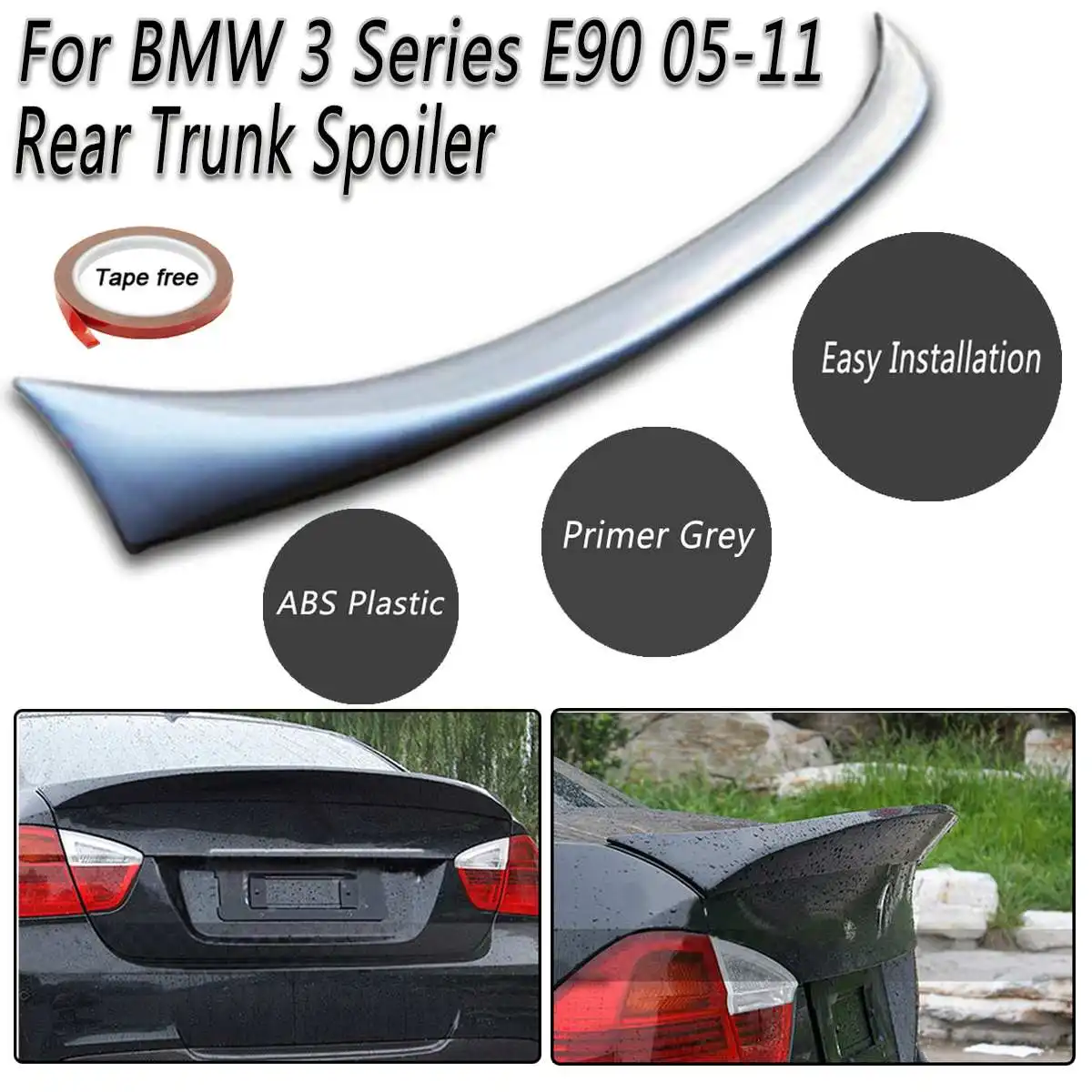 PU Trunk spoiler lip 3-Serie E90 Sedan 2005-2012