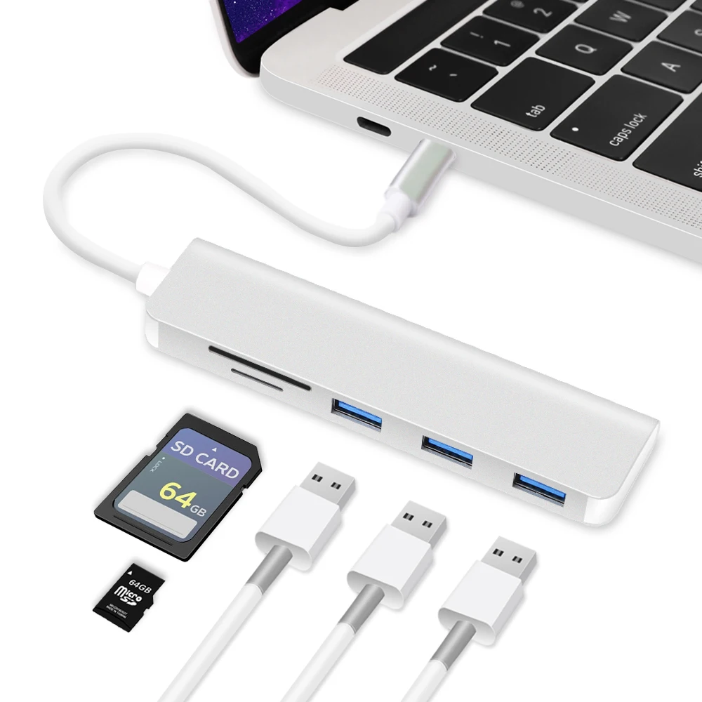 Redlai USB C Typc HUB к 3 0 портам X SD/TF кардридер Hub адаптер для MacBook 12 дюймов Air / Pro 2018 Type