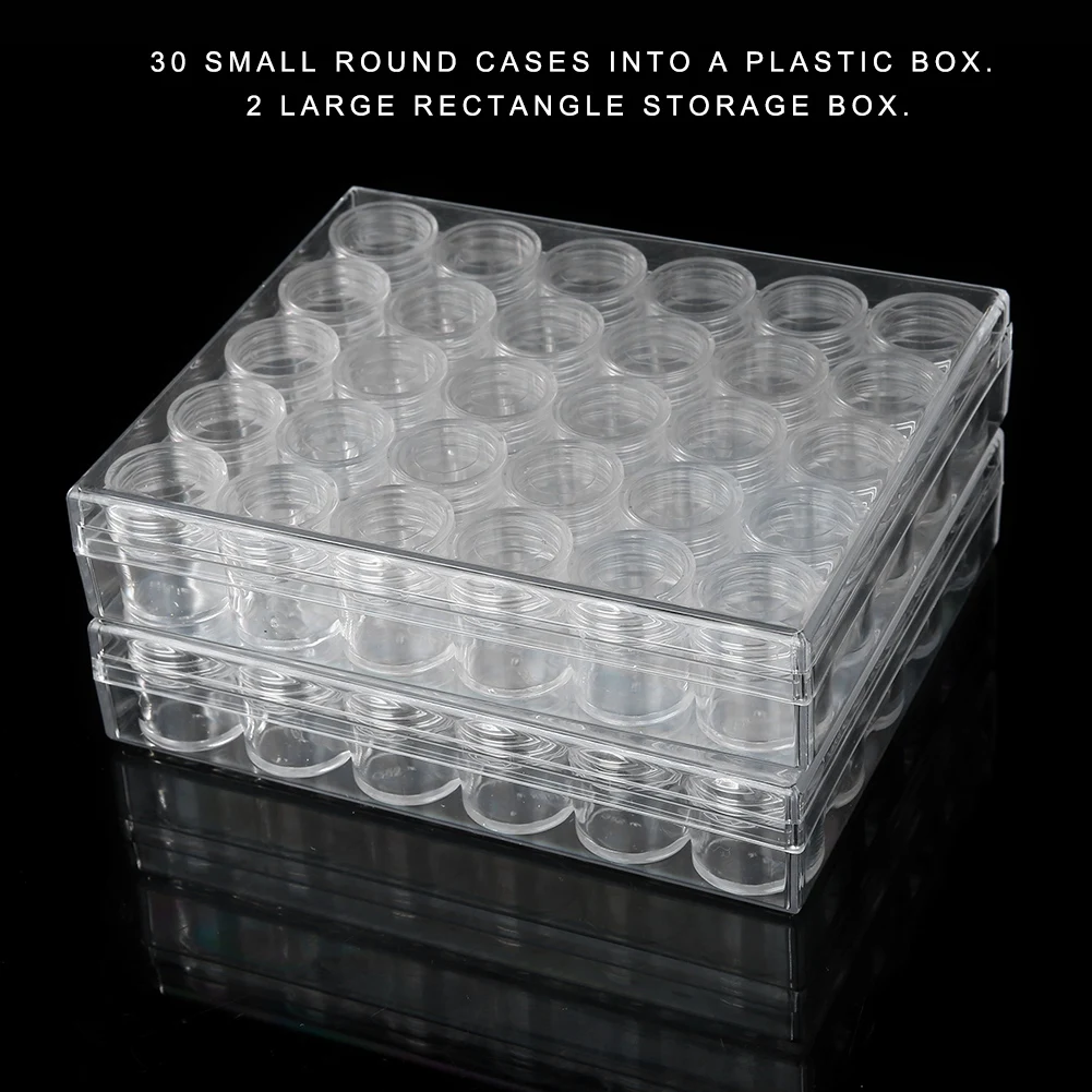 2 layers 60 Small Round Transparent Box Case Container Jars Clear Plastic Jewelry Bead Storage Nail Drill Box Manicure Organizer
2 layers 60 Small Round Transparent Box Case Container Jars Clear Plastic Jewelry Bead Storage Nail Drill Box Manicure Organizer