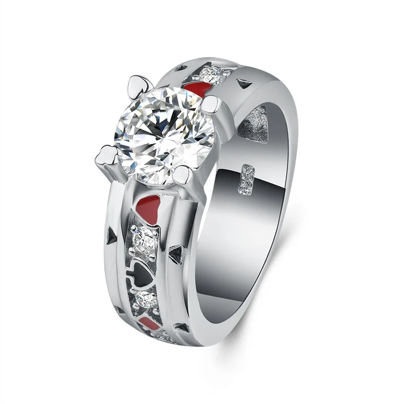 Spades A Playing Card Shape Wedding Ring for Woman Sliver Twist Classical Cubic Zirconia Girl Crystals Jewelry Couple Punk Rings
Spades A Playing Card Shape Wedding Ring for Woman Sliver Twist Classical Cubic Zirconia Girl Crystals Jewelry Couple Punk Rings