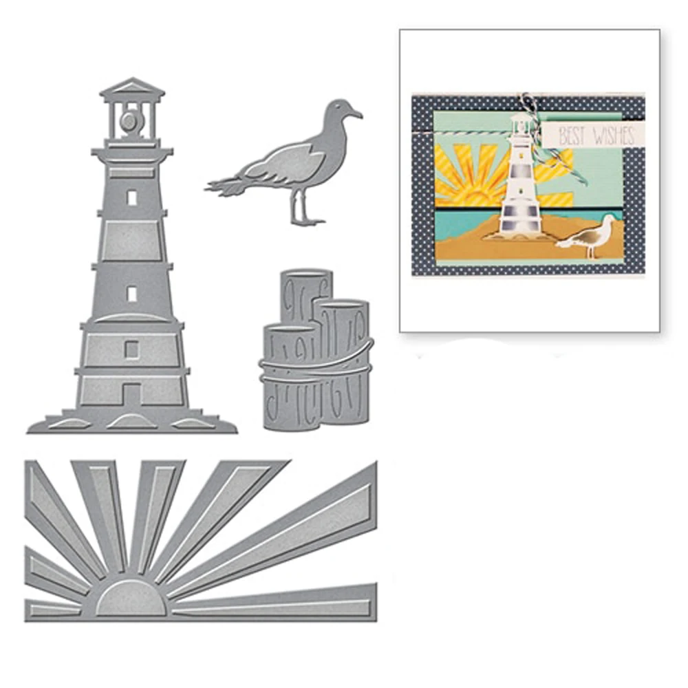 Swovo Metal Cutting Dies Lighthouse Bird Sun Frame new dies For DIY Stencil Scrapbooking Craft dies Embossing Die Card making
Swovo Metal Cutting Dies Lighthouse Bird Sun Frame new dies For DIY Stencil Scrapbooking Craft dies Embossing Die Card making