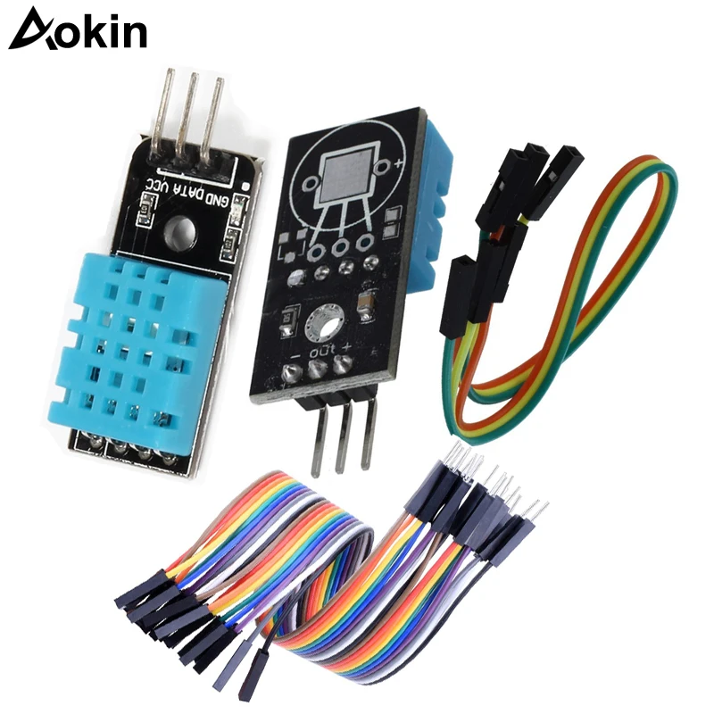Temperature and Relative Humidity Sensor DHT11 Module with Cable for arduino Diy Kit
Temperature and Relative Humidity Sensor DHT11 Module with Cable for arduino Diy Kit