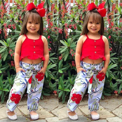 2pcs Set Kids Baby Girl Toddler Red Crop Tops Floral Legging Long Pants Summer Children Set Outfits
2pcs Set Kids Baby Girl Toddler Red Crop Tops Floral Legging Long Pants Summer Children Set Outfits