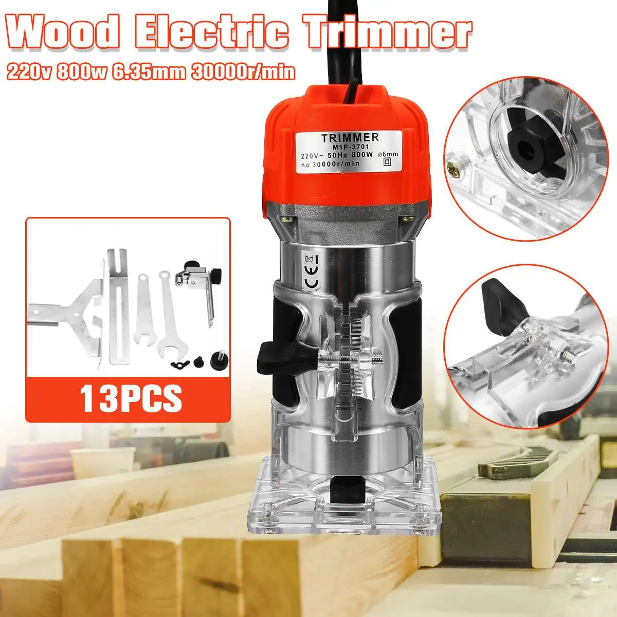 30000RPM 1/4'' 220V 800w/110V 750W Electric Hand Trimmer Wood Laminator Router For Joiners Lift Knob Cutting Exact for Wooden
30000RPM 1/4'' 220V 800w/110V 750W Electric Hand Trimmer Wood Laminator Router For Joiners Lift Knob Cutting Exact for Wooden