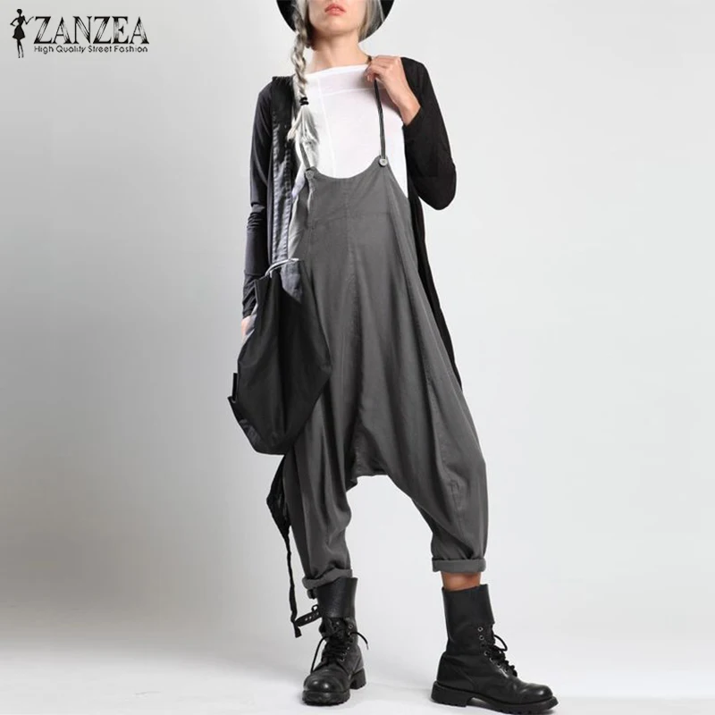 Women's Casual Stappy Overalls Jumpsuits ZANZEA Female Drop-Crotch Pants Female Summer Autumn Playsuits Woman Pantalon Plus Size
Women's Casual Stappy Overalls Jumpsuits ZANZEA Female Drop-Crotch Pants Female Summer Autumn Playsuits Woman Pantalon Plus Size