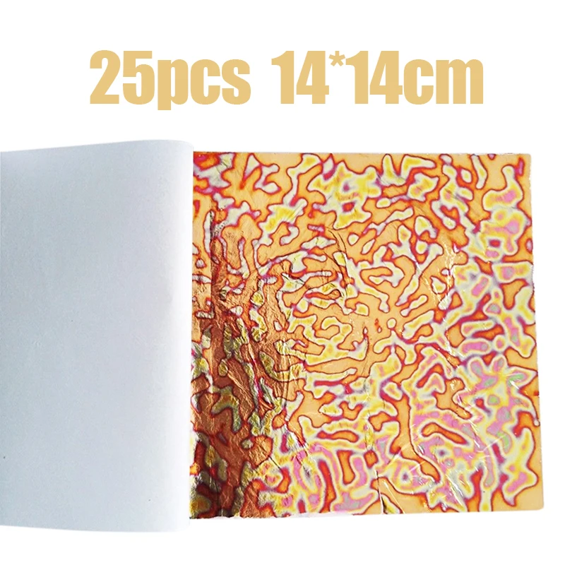 14 x 14cm Variegated Gold Leaf Colorful Foil Copper Starry Sky Style High Quality Colorful Gold Leaf 25 Sheets
14 x 14cm Variegated Gold Leaf Colorful Foil Copper Starry Sky Style High Quality Colorful Gold Leaf 25 Sheets