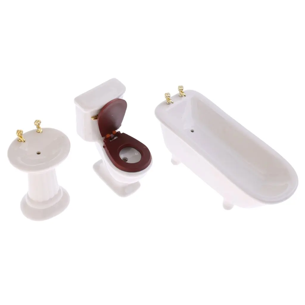 3pcs 1:12 Scale Dollhouse Bathroom Furniture Porcelain Bath Sink Toilet Miniature Doll House Accessories Decoration Toys
3pcs 1:12 Scale Dollhouse Bathroom Furniture Porcelain Bath Sink Toilet Miniature Doll House Accessories Decoration Toys