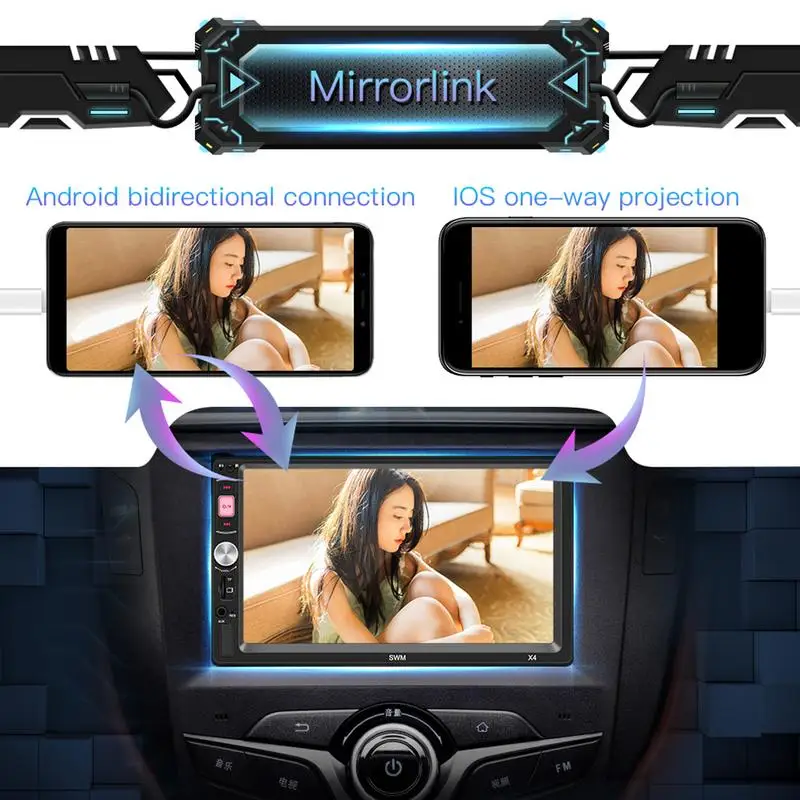 7" 2 DIN MP5 Car Player Bluetooth Touch Screen Stereo Radio Camera Supports Android IOS System MirrorLink
7" 2 DIN MP5 Car Player Bluetooth Touch Screen Stereo Radio Camera Supports Android IOS System MirrorLink