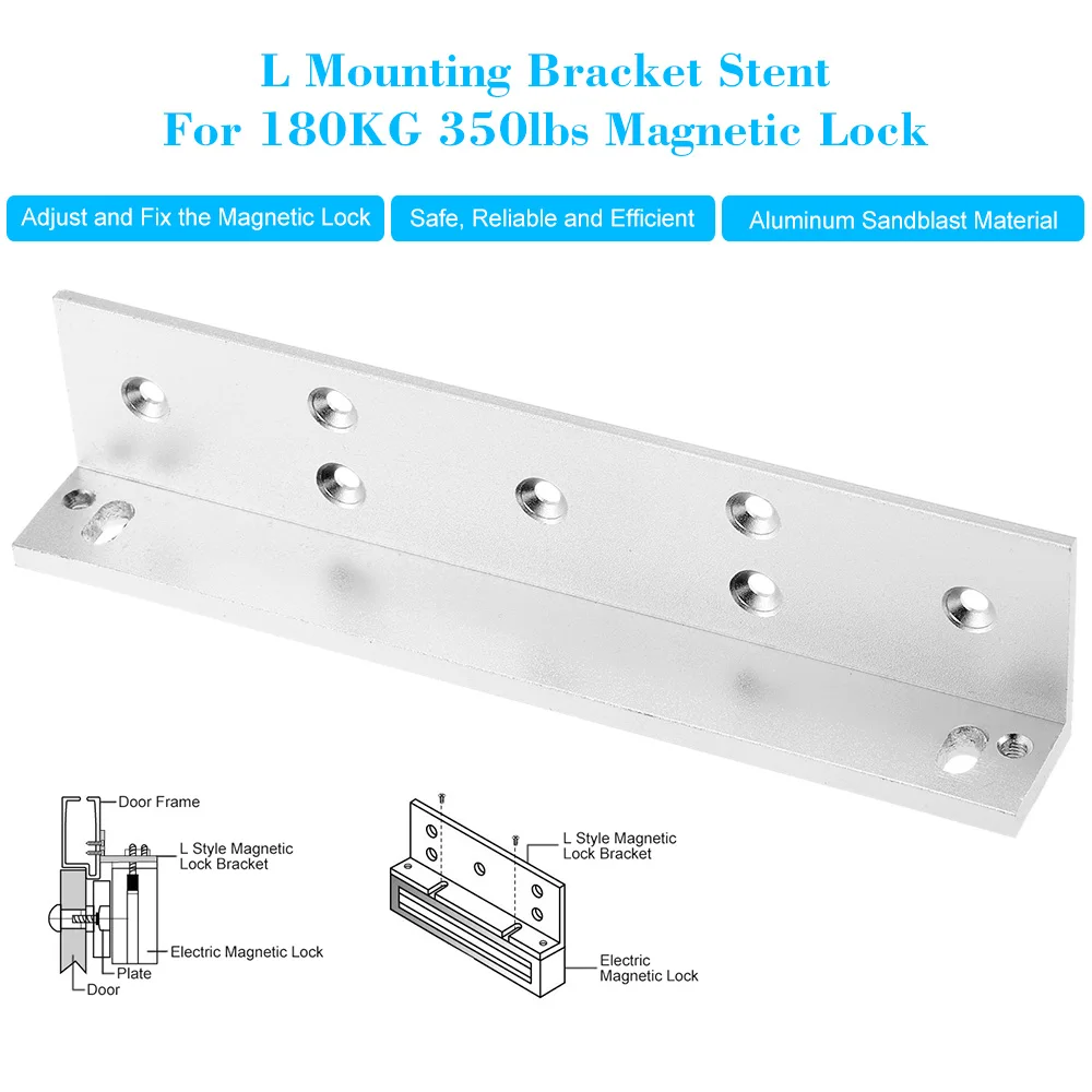 

L Mounting Bracket Stent For 180KG 350lbs Magnetic Lock Door Aluminium Alloy Holder Stand