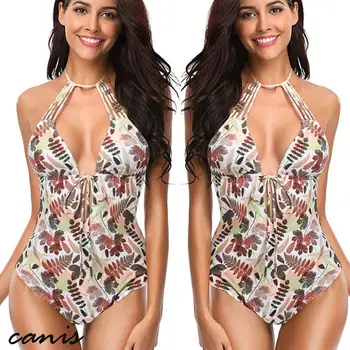 Womens One Piece Swimsuit Women 2019 New Brand Sleeveless v-neck Print Rompers Bathing Suit Sexy Halter Bathers
Womens One Piece Swimsuit Women 2019 New Brand Sleeveless v-neck Print Rompers Bathing Suit Sexy Halter Bathers